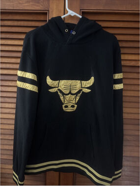 Chicago Bulls NBA Ultra Game Shop Black Gold Hoodie Adult Size XL